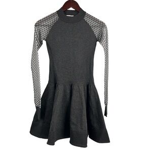 Jourden Dress Black Sparkle Fishnet Sleeves High Neck Wimseygoth EU 36 / US 6